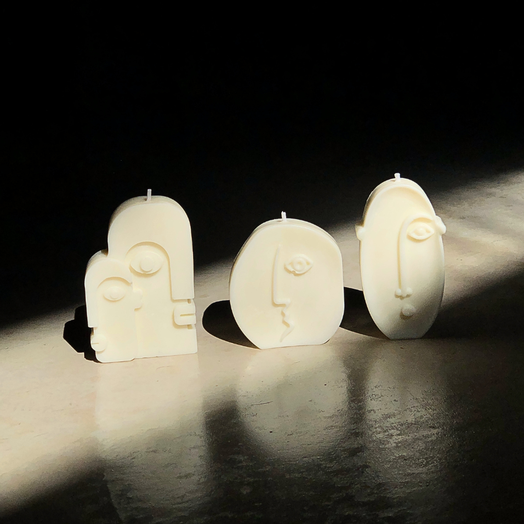 Set velas "Faces" 3 piezas