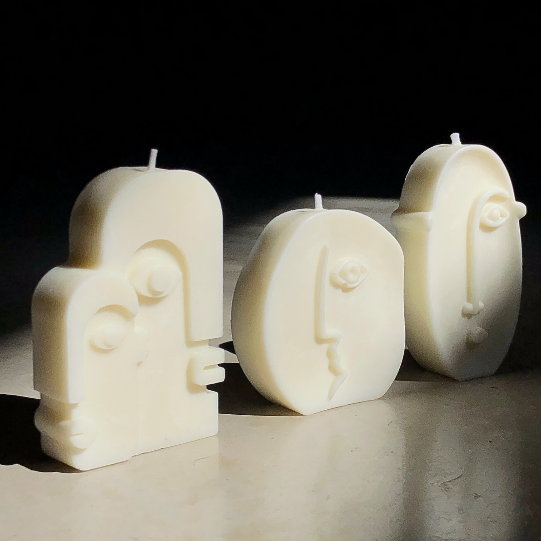 Set velas "Faces" 3 piezas