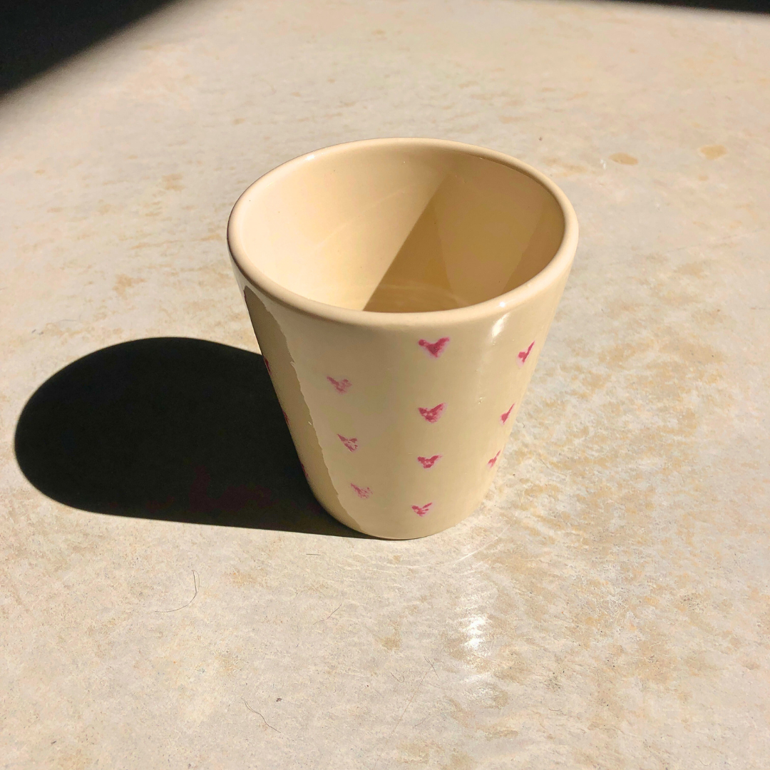 Vela vaso cerámica corazones