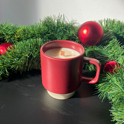 Vela en taza navidad