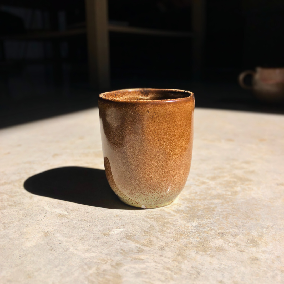 Vela vaso cerámica marrón