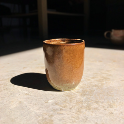 Vela vaso cerámica marrón