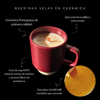 Vela en taza navidad